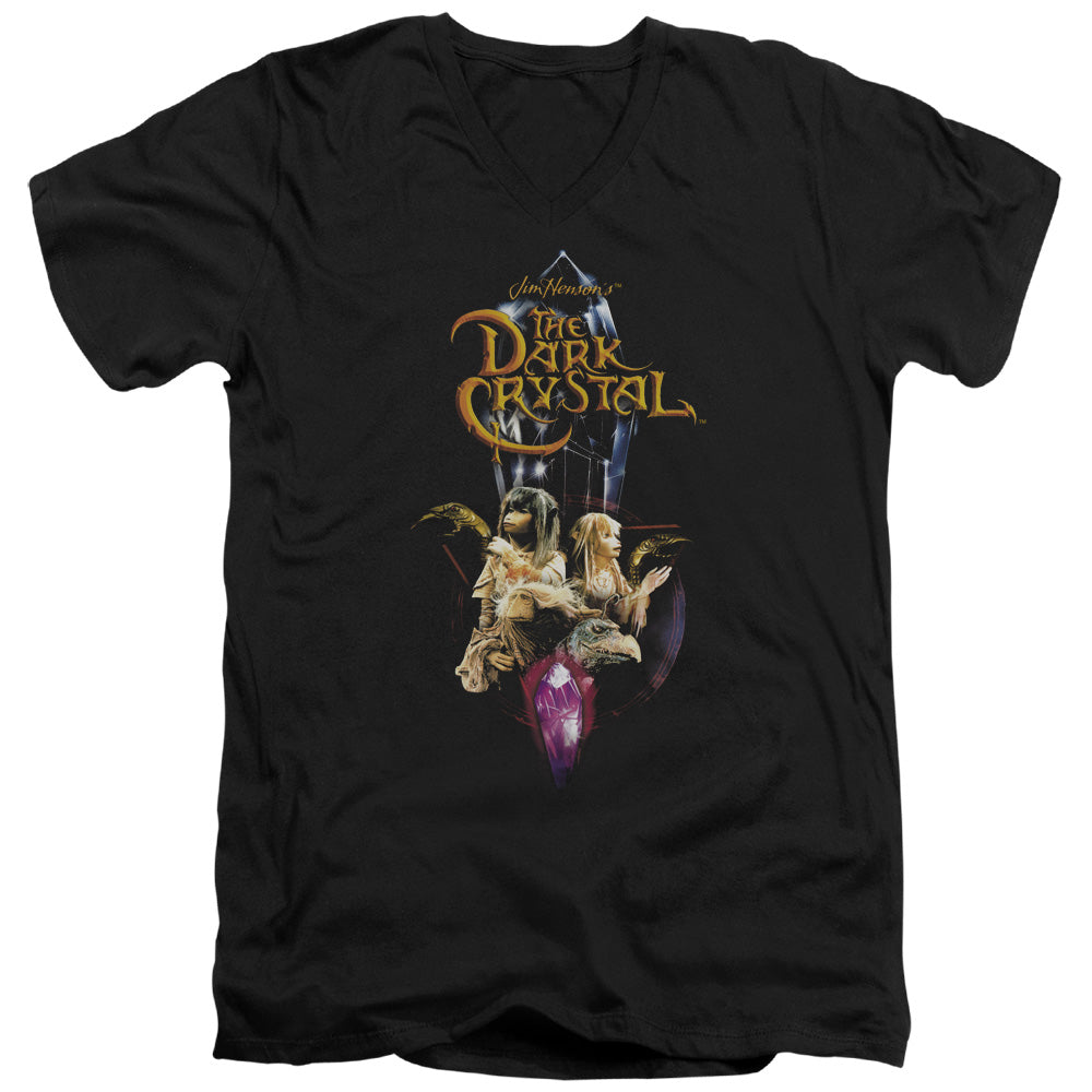 Dark Crystal - Crystal Quest - Short Sleeve Adult V-neck - Black T-shirt