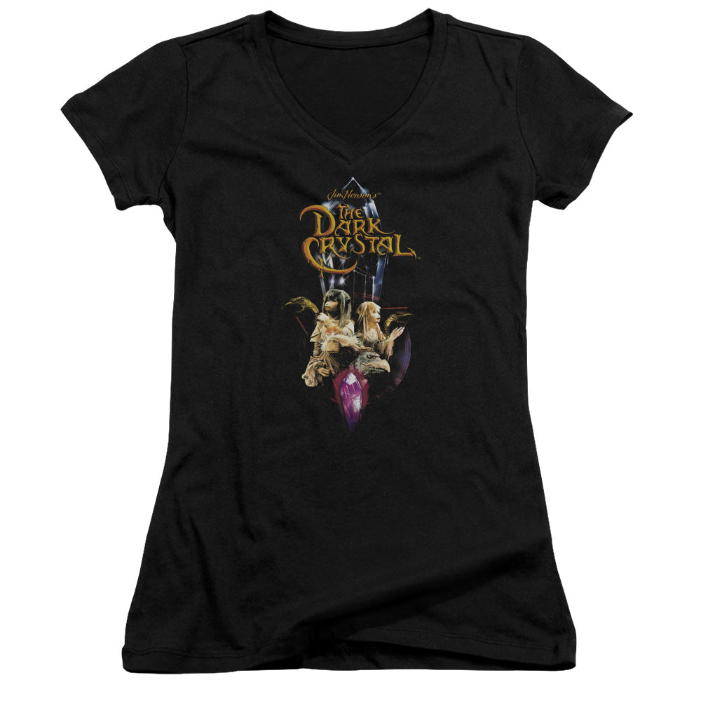Dark Crystal Crystal Quest - Junior V-neck - Black