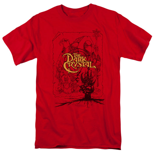 Dark Crystal - Poster Lines - Short Sleeve Adult 18/1 - Red T-shirt
