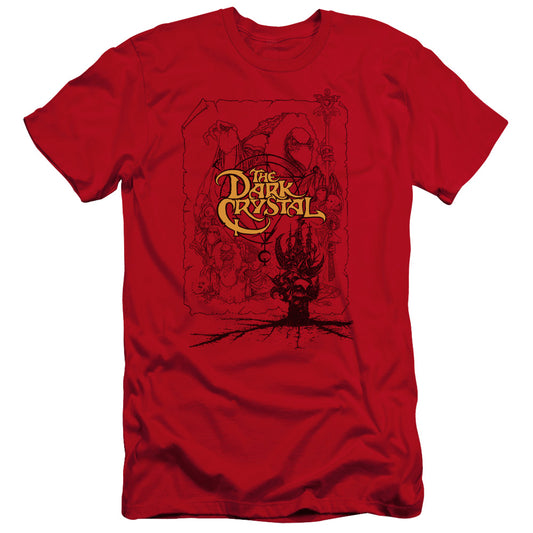 Dark Crystal - Poster Lines-premuim Canvas Adult Slim Fit 30/1 - Red