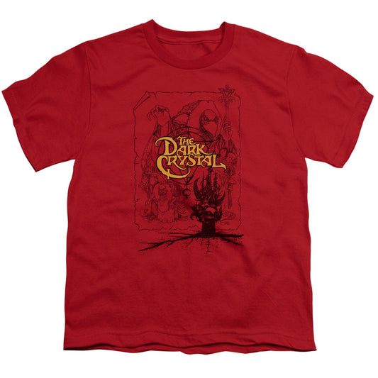 Dark Crystal - Poster Lines - Short Sleeve Youth 18/1 - Red T-shirt
