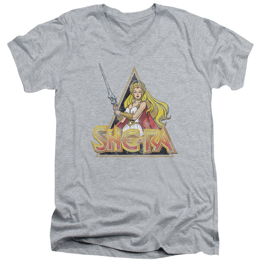She Ra - Rough Ra - Short Sleeve Adult V-neck 30/1 - Athletic Heather T-shirt