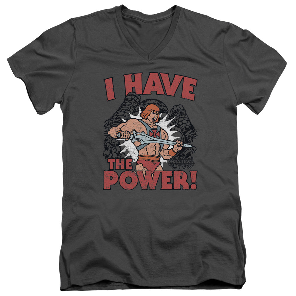 Masters Of The Universe - I Have The Power - Short Sleeve Adult V-neck 30/1 - Charcoal T-shirt