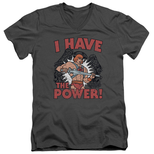 Masters Of The Universe - I Have The Power - Short Sleeve Adult V-neck 30/1 - Charcoal T-shirt