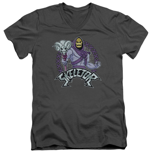 Masters Of The Universe - Skeletor - Short Sleeve Adult V-neck 30/1 - Charcoal T-shirt