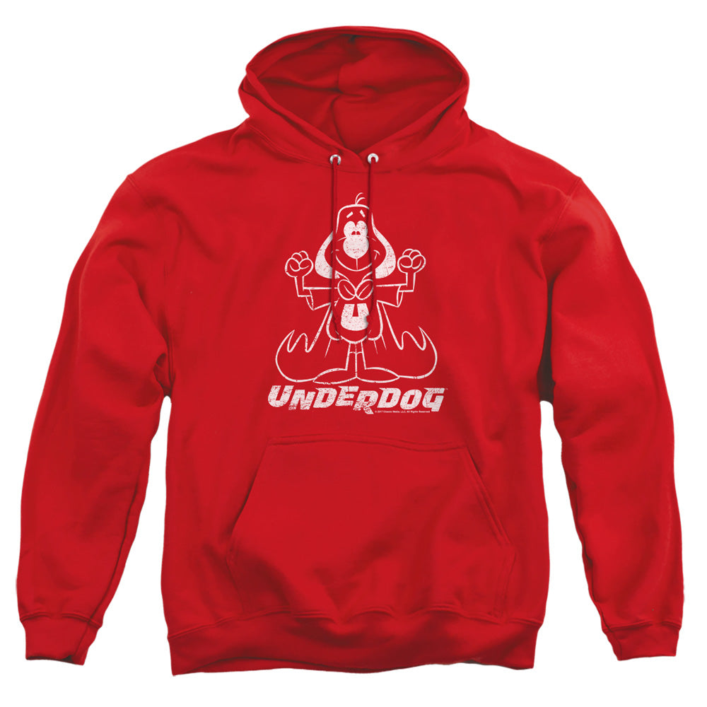 Underdog - Outline Under - Adult Pull-over Hoodie - Red
