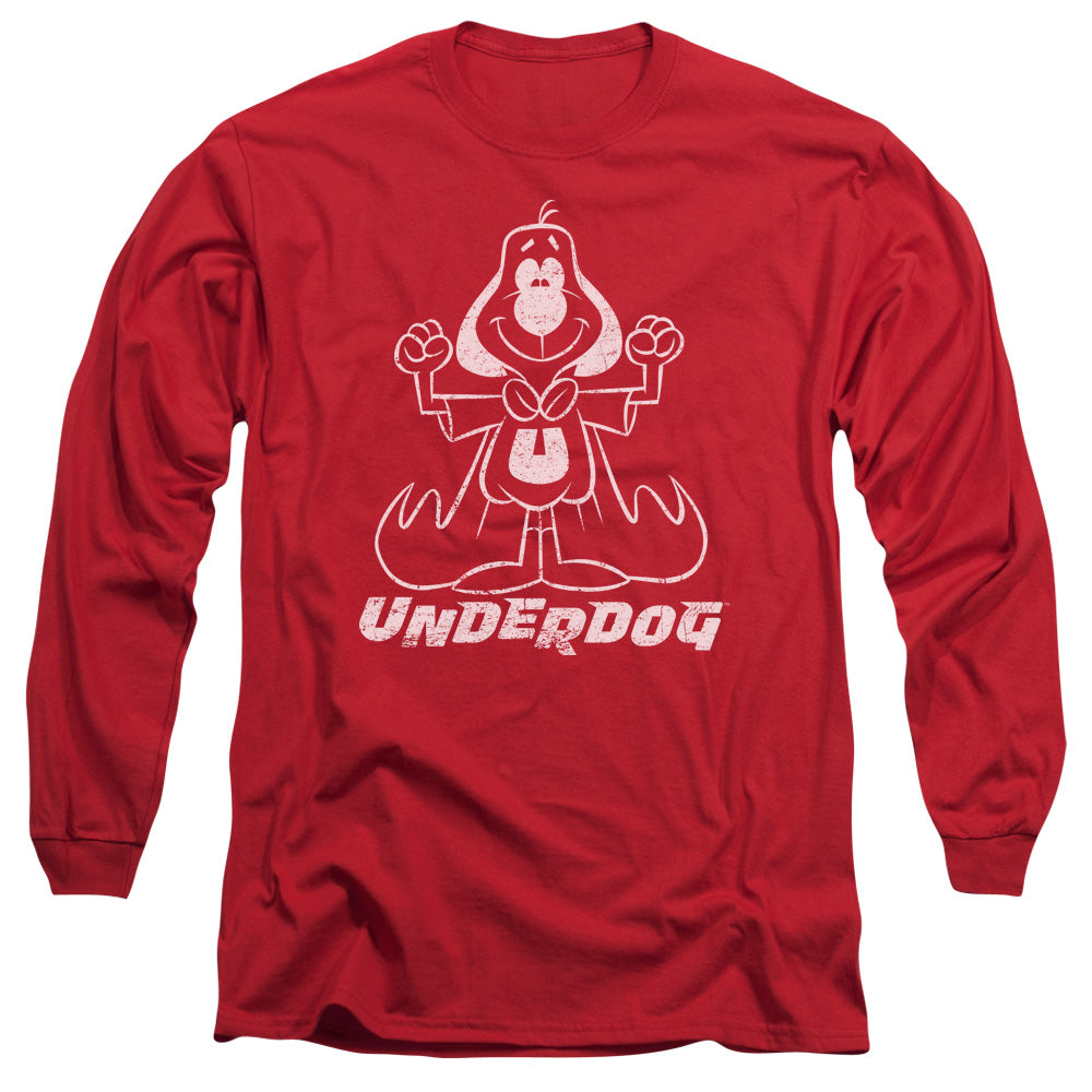 Underdog - Outline Under - Long Sleeve Adult 18/1 - Red T-shirt