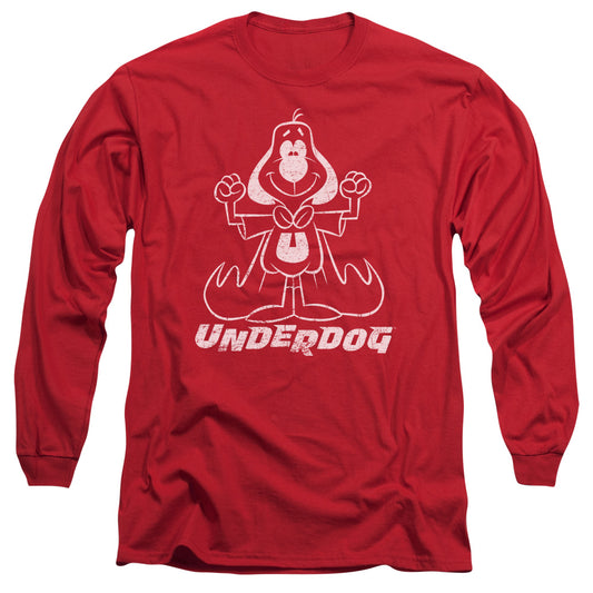 Underdog - Outline Under - Long Sleeve Adult 18/1 - Red T-shirt