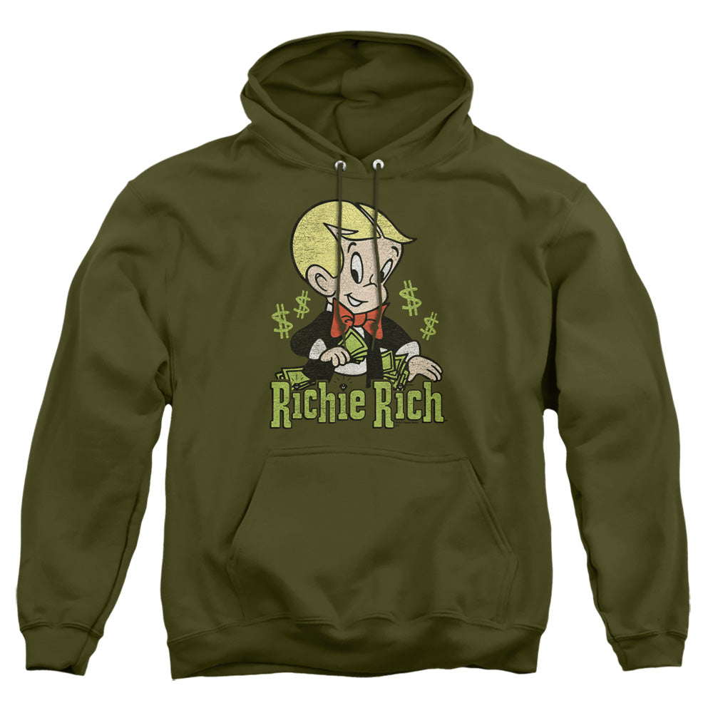 Richie Rich - Rich Logo - Adult Pull-over Hoodie - Military Green