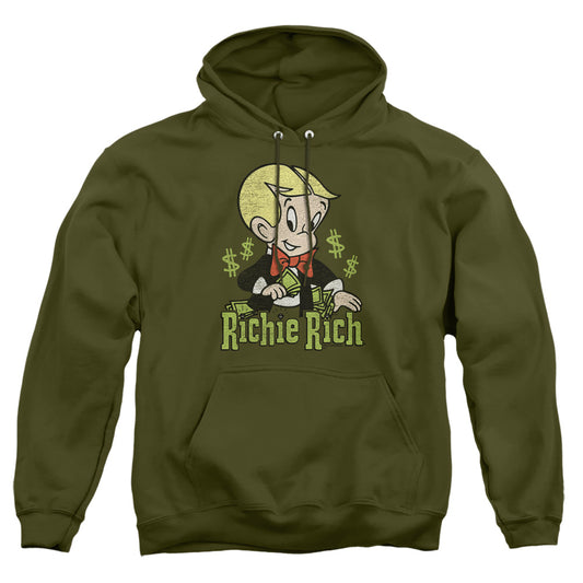 Richie Rich - Rich Logo - Adult Pull-over Hoodie - Military Green