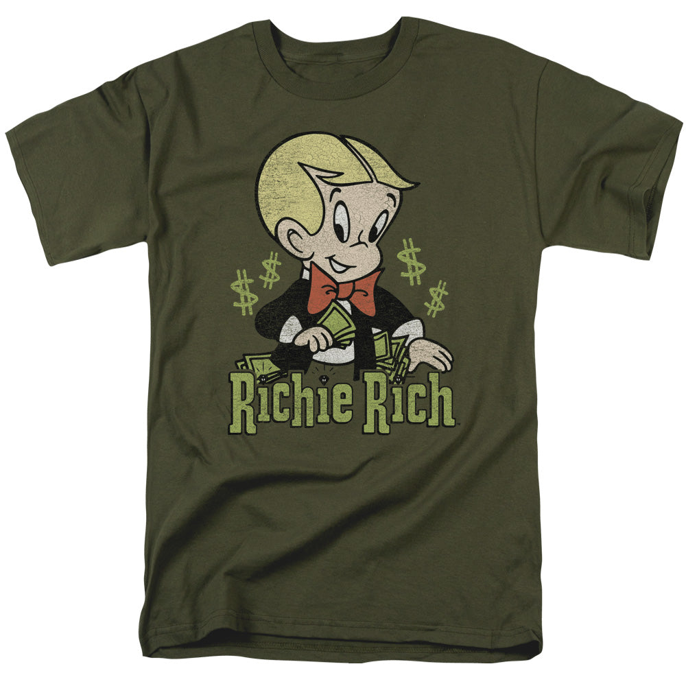 Richie Rich - Rich Logo - Short Sleeve Adult 18/1 - Military Green T-shirt