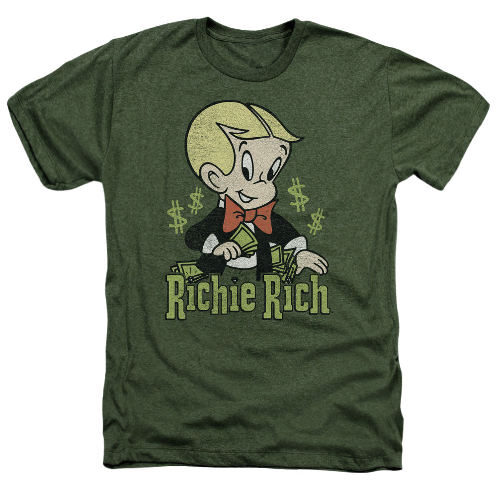 Richie Rich - Rich Logo - Adult Heather - Military Green