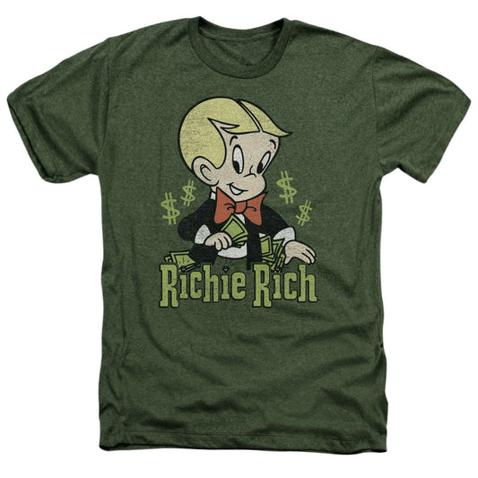 Richie Rich - Rich Logo - Adult Heather - Military Green