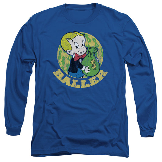 Richie Rich - Baller - Long Sleeve Adult 18/1 - Royal Blue T-shirt