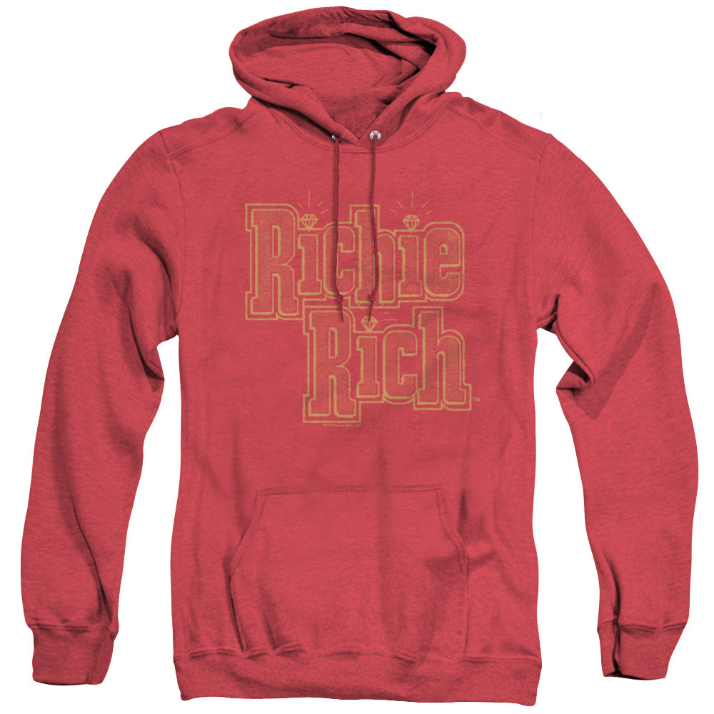 Richie Rich - Stacked - Adult Heather Hoodie - Red