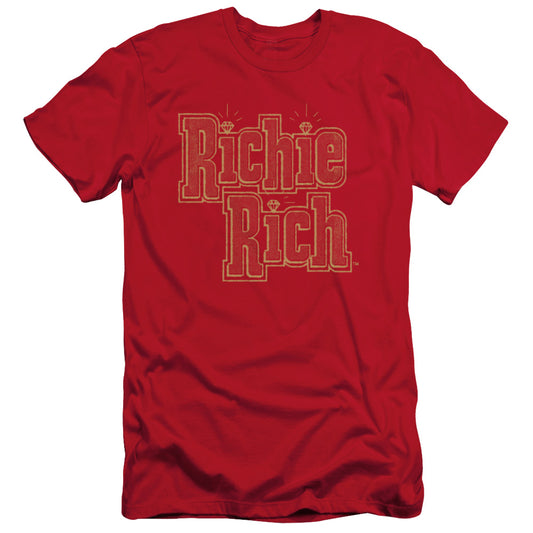 Richie Rich - Stacked - Short Sleeve Adult 30/1 - Red T-shirt