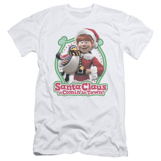 Santa Claus Is Comin To Town - Penguin - Short Sleeve Adult 30/1 - White T-shirt