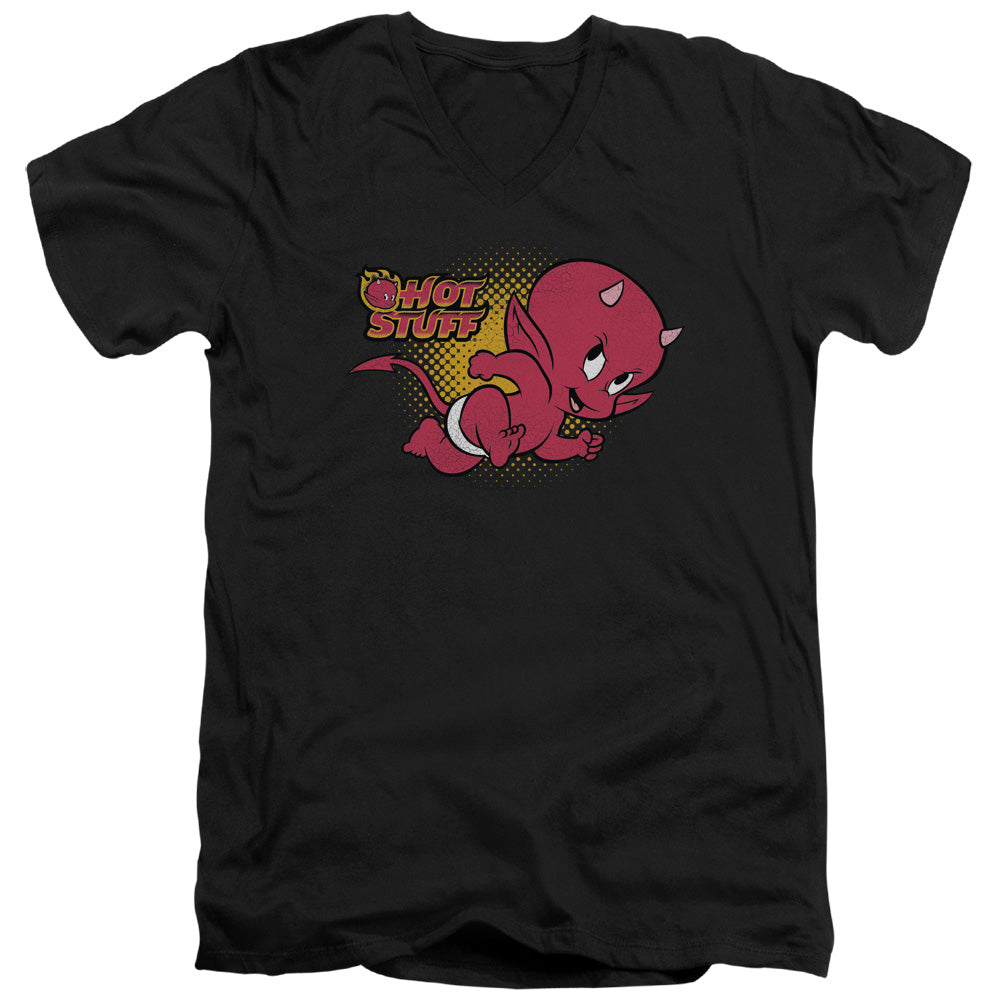 Hot Stuff - Little Devil - Short Sleeve Adult V-neck 30/1 - Black T-shirt