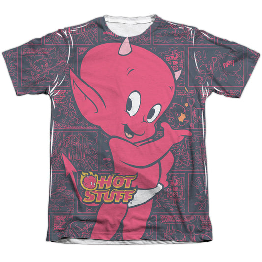 Hot Stuff - Comic Panels - Adult Poly/cotton Short Sleeve Tee - White T-shirt