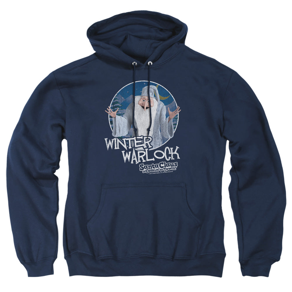 Santa Claus Is Comin To Town - Winter Warlock - Adult Pull-over Hoodie - Navy