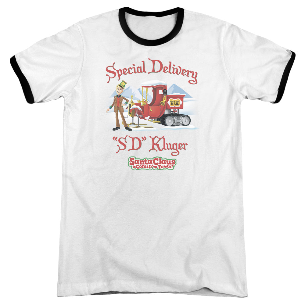Santa Claus Is Comin To Town - Kluger - Adult Ringer - White/black