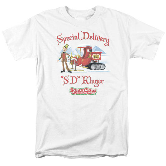 Santa Claus Is Comin To Town - Kluger - Short Sleeve Adult 18/1 - White T-shirt