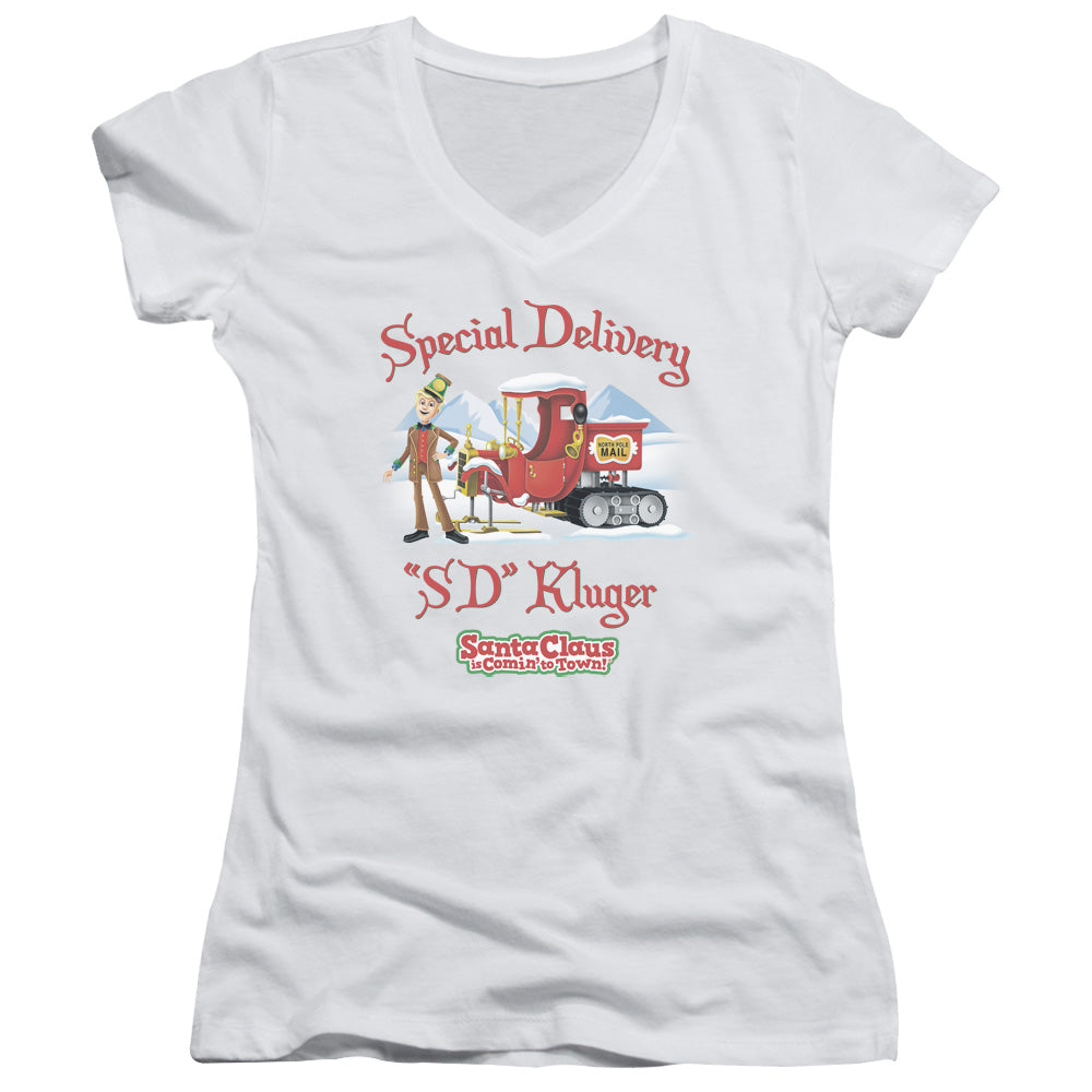 Santa Claus Is Comin To Town - Kluger-junior V-neck - White