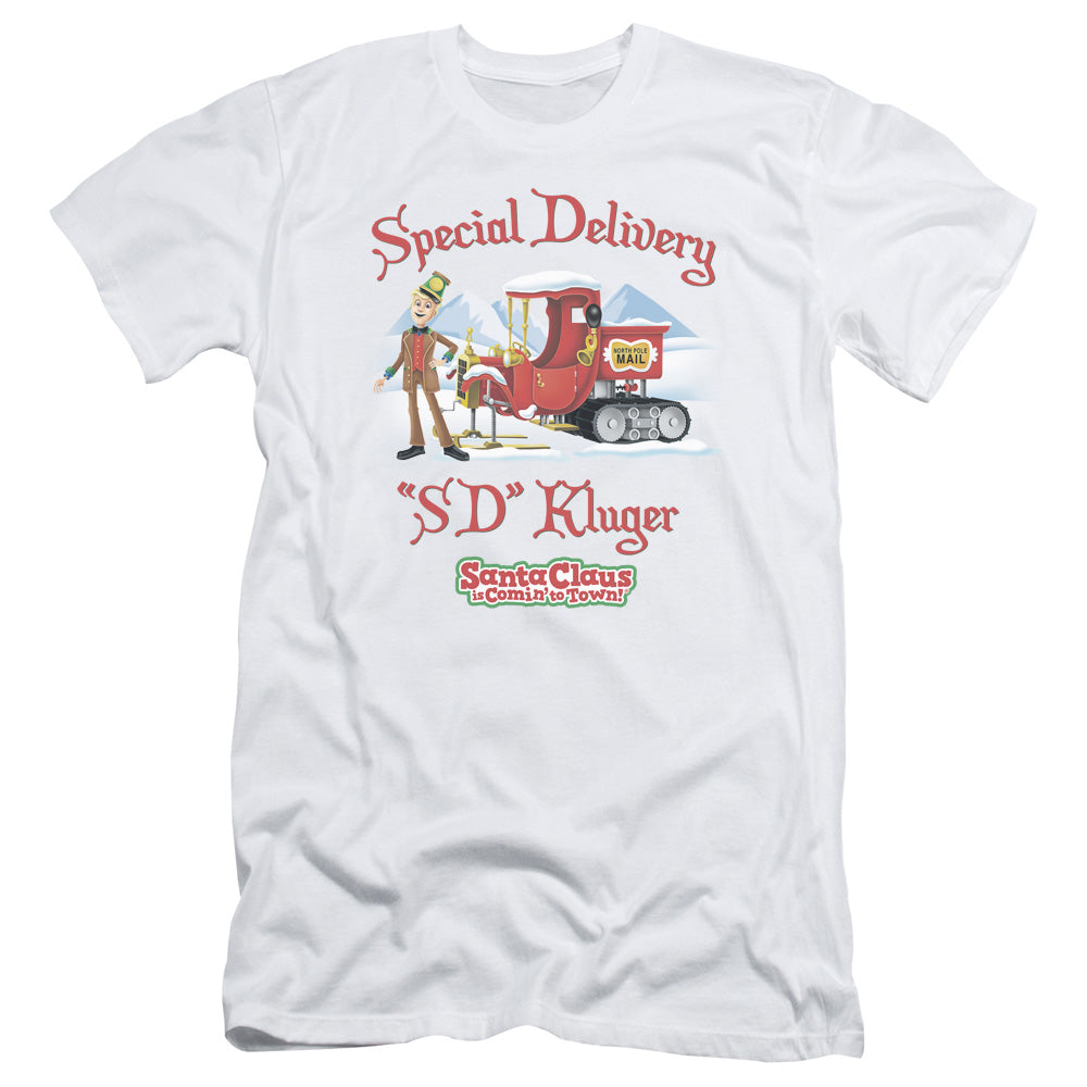 Santa Claus Is Comin To Town - Kluger - Short Sleeve Adult 30/1 - White T-shirt