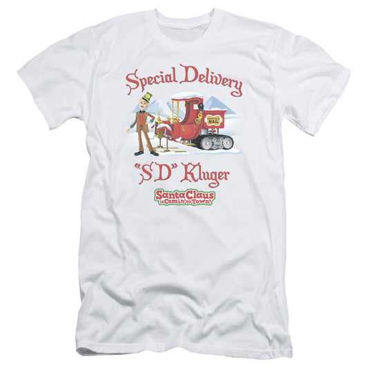 Santa Claus Is Comin To Town - Kluger - Short Sleeve Adult 30/1 - White T-shirt