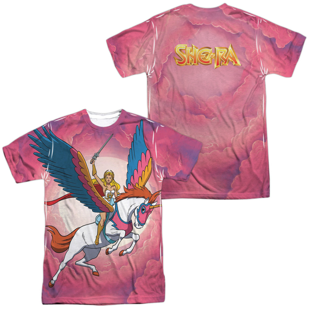 She Ra - Sky Power (Front/back Print) - Short Sleeve Adult Poly Crew - White T-shirt