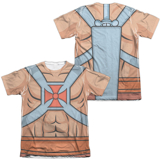 MASTERS OF THE UNIVERSE HE MAN COSTUMES (FRONT/BACK PRINT)-ADULT POLY/COTTON T-Shirt