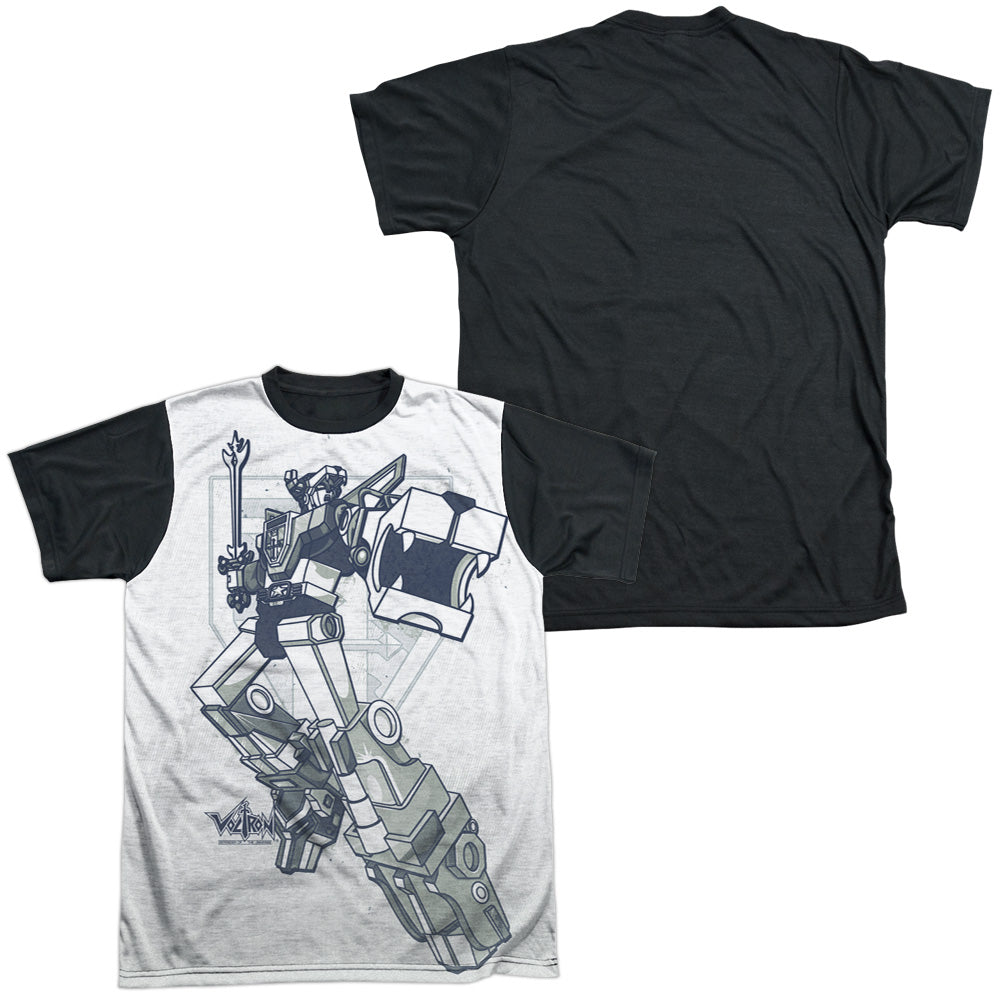 Voltron - Defender - Short Sleeve Adult White Front Black Back   - White T-shirt