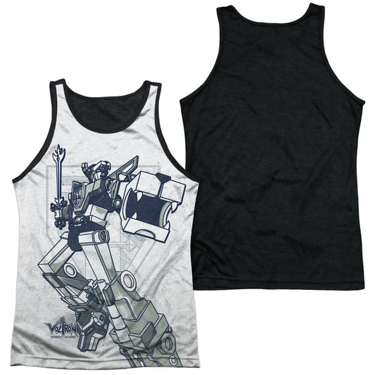 Voltron - Defender - Adult Poly Tank Top Black Back - White