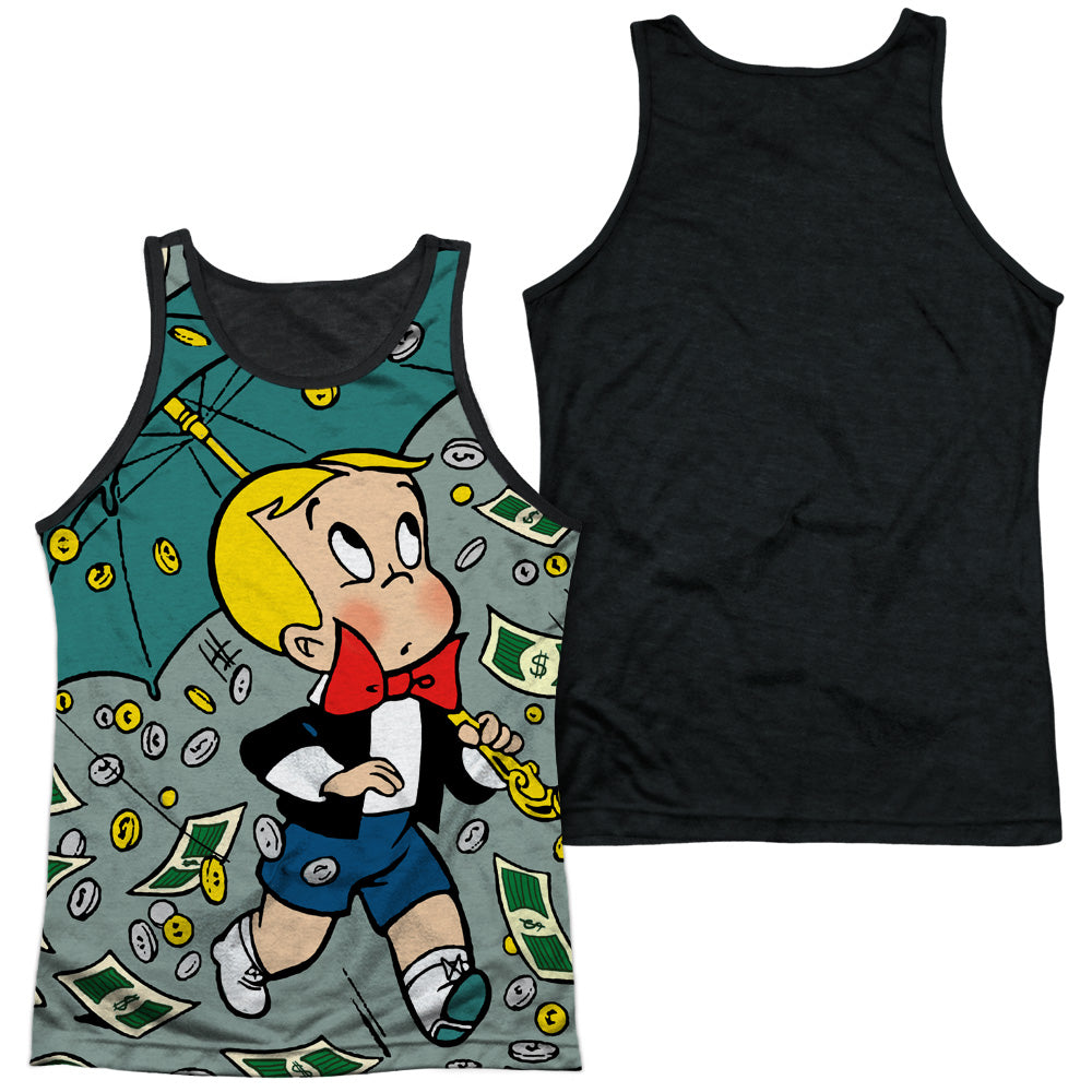 Richie Rich - Let It Rain - Adult Poly Tank Top Black Back - White
