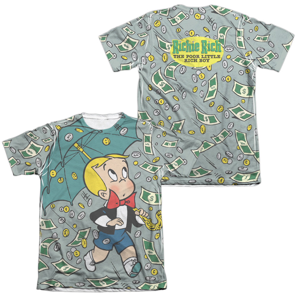 Richie Rich - Let It Rain (Front/back Print) - Adult Poly/cotton Short Sleeve Tee - White T-shirt