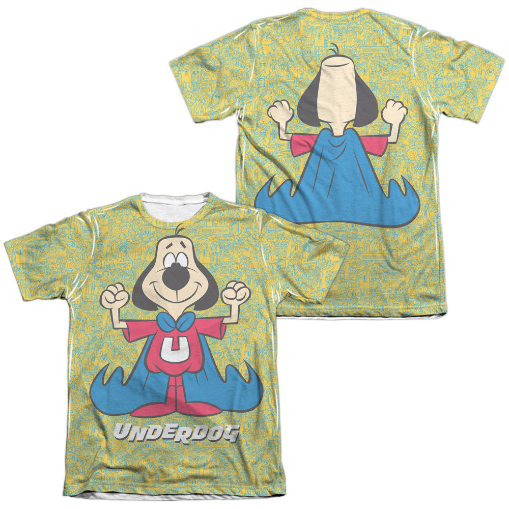 Underdog - Flexing (Front/back Print) - Adult Poly/cotton Short Sleeve Tee - White T-shirt