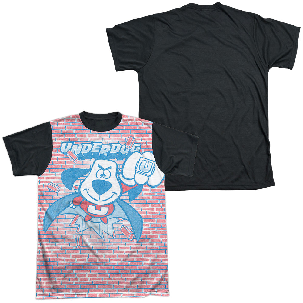 Underdog - Burst - Short Sleeve Adult White Front Black Back   - White T-shirt