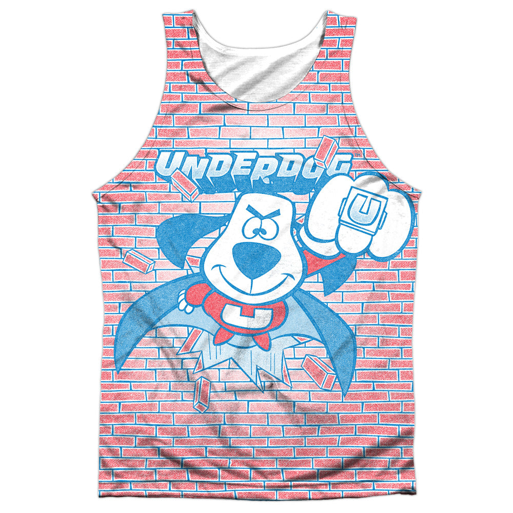 Underdog - Burst - Adult 100% Poly Tank Top - White