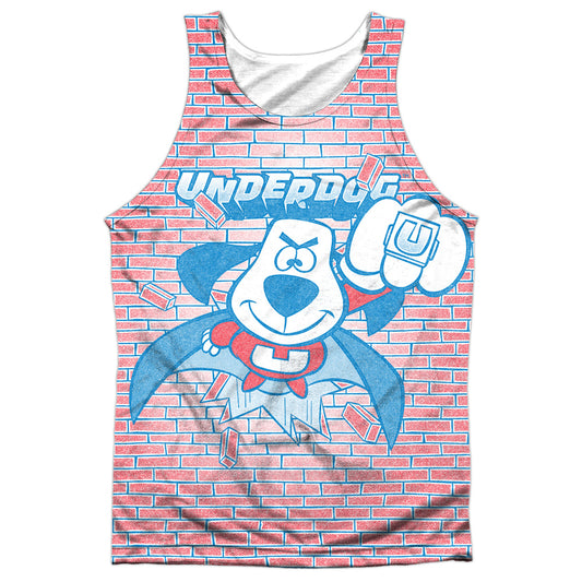 Underdog - Burst - Adult 100% Poly Tank Top - White