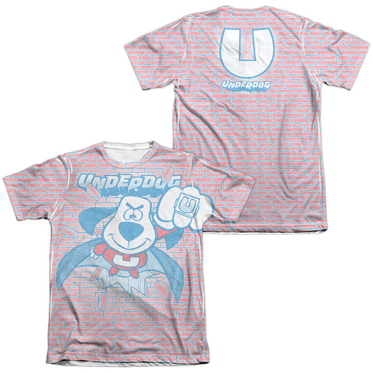 Underdog - Burst (Front/back Print) - Adult Poly/cotton Short Sleeve Tee - White T-shirt