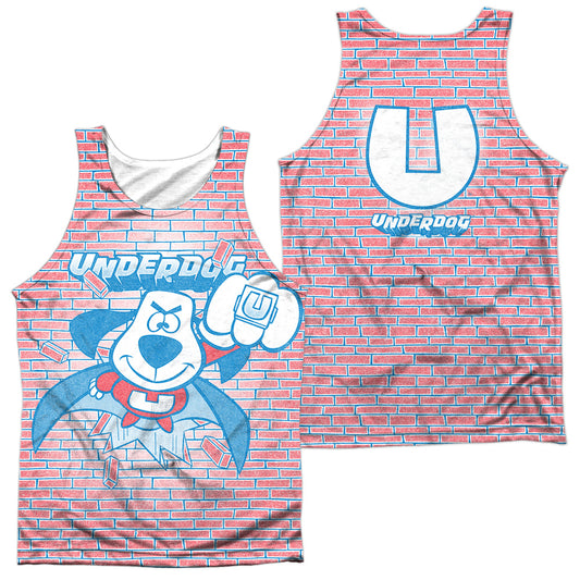 Underdog - Burst (Front/back Print) - Adult 100% Poly Tank Top - White