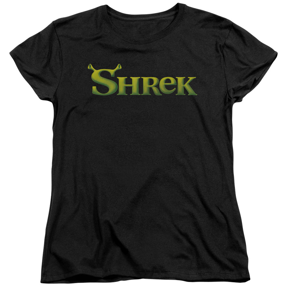 Shrek - Logo - Short Sleeve Womens Tee - Black T-shirt