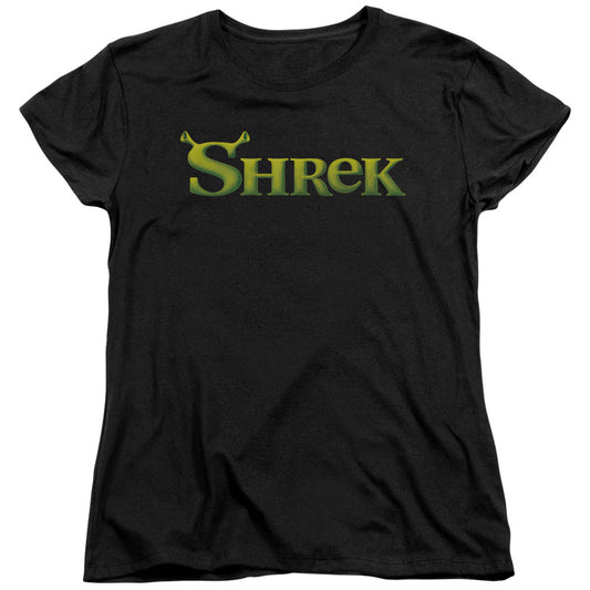 Shrek - Logo - Short Sleeve Womens Tee - Black T-shirt