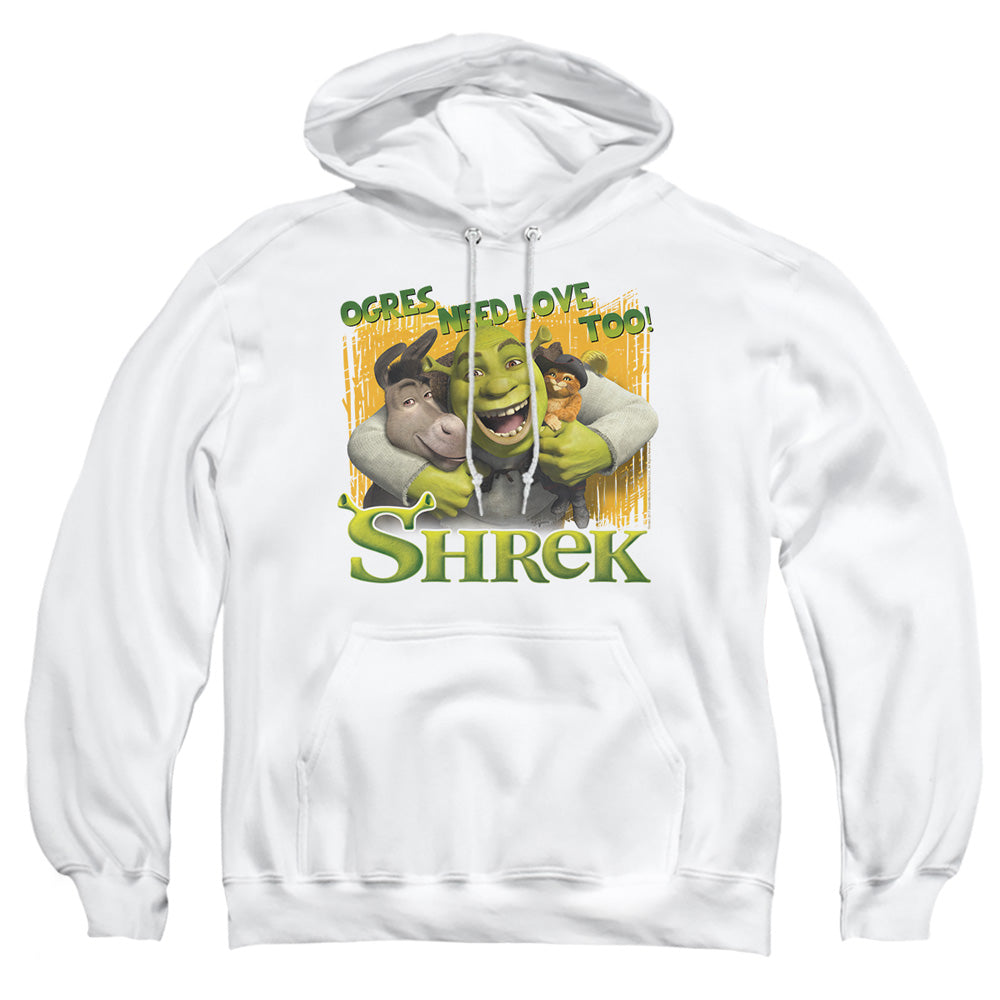 Shrek - Ogres Need Love - Adult Pull-over Hoodie - White