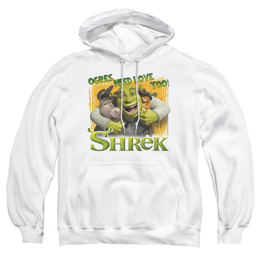 Shrek - Ogres Need Love - Adult Pull-over Hoodie - White