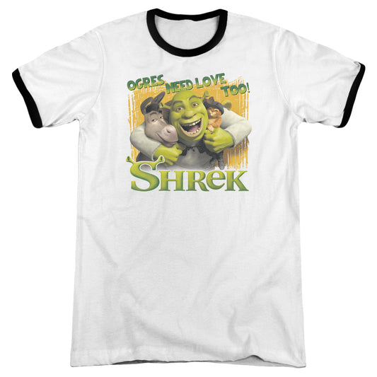 Shrek - Ogres Need Love - Adult Ringer - White/black