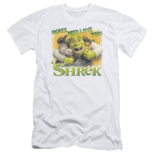 Shrek - Ogres Need Love - Short Sleeve Adult 30/1 - White T-shirt