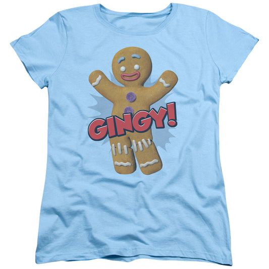 Shrek - Gingy - Short Sleeve Womens Tee - Light Blue T-shirt