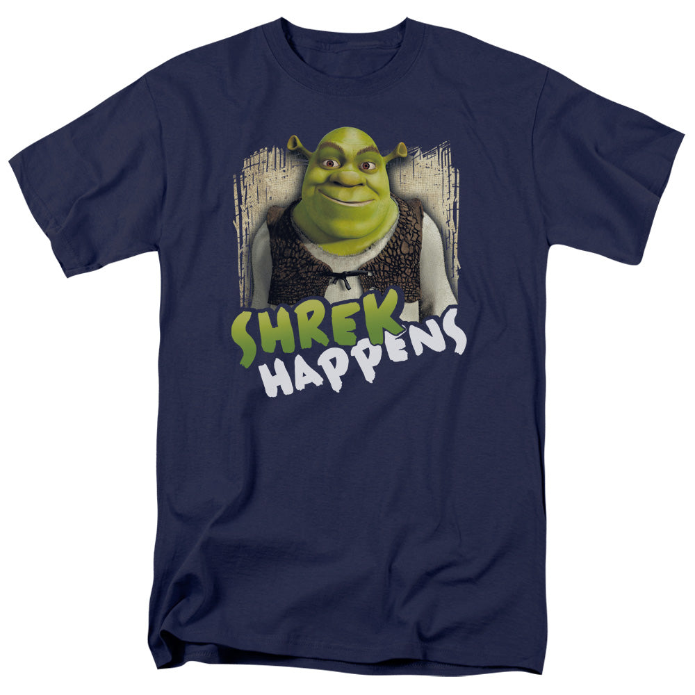 Shrek - Happens - Short Sleeve Adult 18/1 - Navy T-shirt