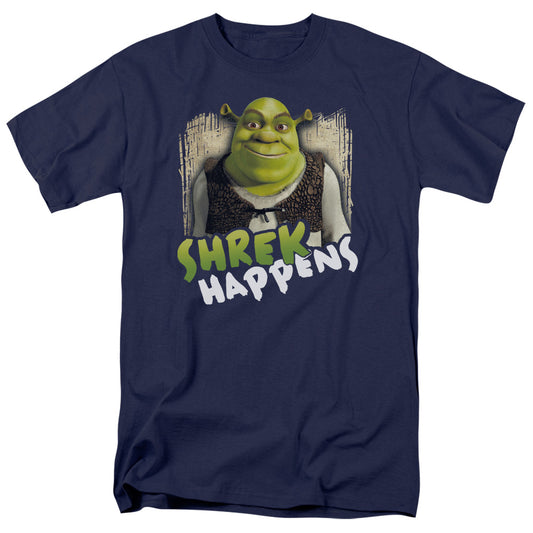 Shrek - Happens - Short Sleeve Adult 18/1 - Navy T-shirt